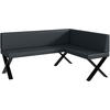 ECKBANK ERIC_X - Dunkelgrau, Leder (128/168cm) - Meblini