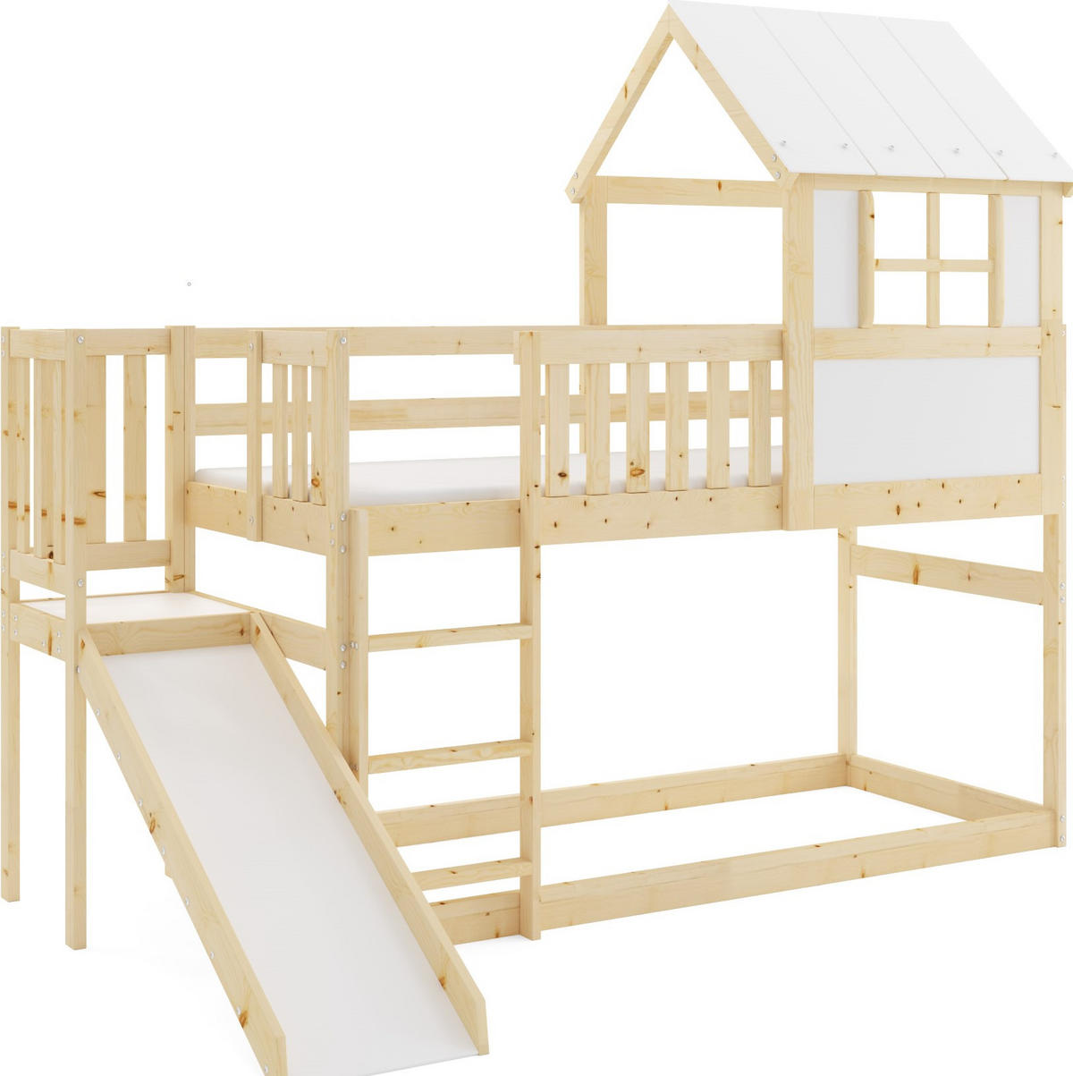 HOCHBETT mit Rutsche 200x90cm - Kieferfarben, Holz (90/200cm) - Interbeds