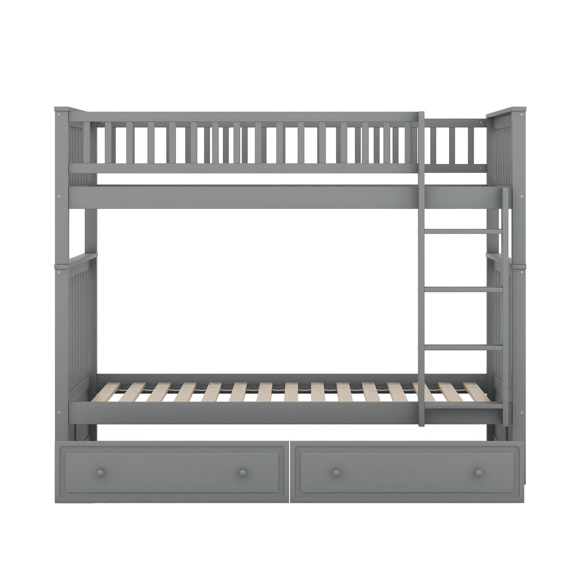 ETAGENBETT 90/200 cm aus Kiefer mit 2 Schubladen und Umbaufunktion Grau - Grau, Holz (90/200cm) - Modenvie
