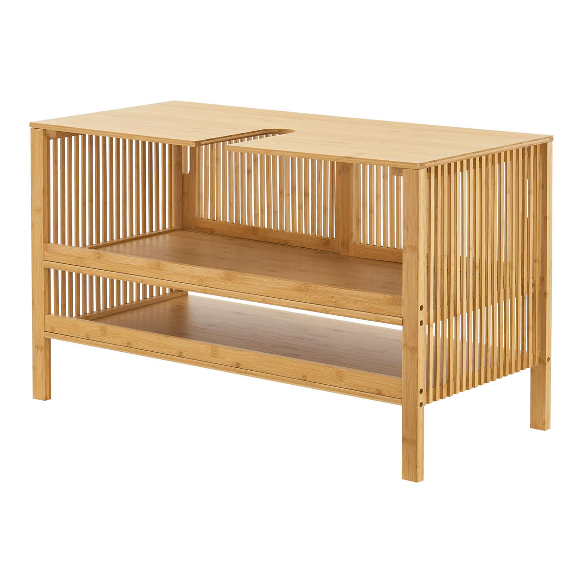 WASCHBECKENUNTERSCHRANK Hvaler - Naturfarben, Holz (100/60/45cm) - [en.casa]