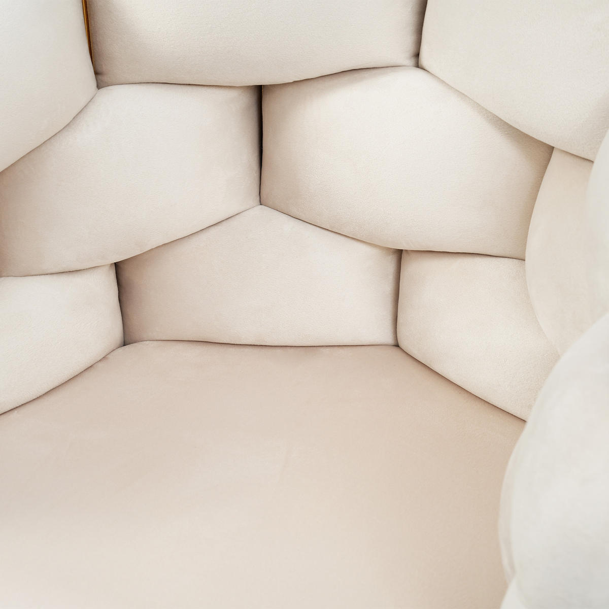 ESSZIMMERSTUHL 1-Tlg Samt Beige, Gold Beine, Modern - Beige, Textil (50/80/47cm) - FLIEKS