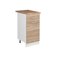 SPÜLENUNTERSCHRANK R-Line, Sonoma/Weiß, 40 cm Arbeitsplatte Goldkraft Eiche - Weiß/Sonoma Eiche, Holzwerkstoff (40/81.6/60cm) - Vicco