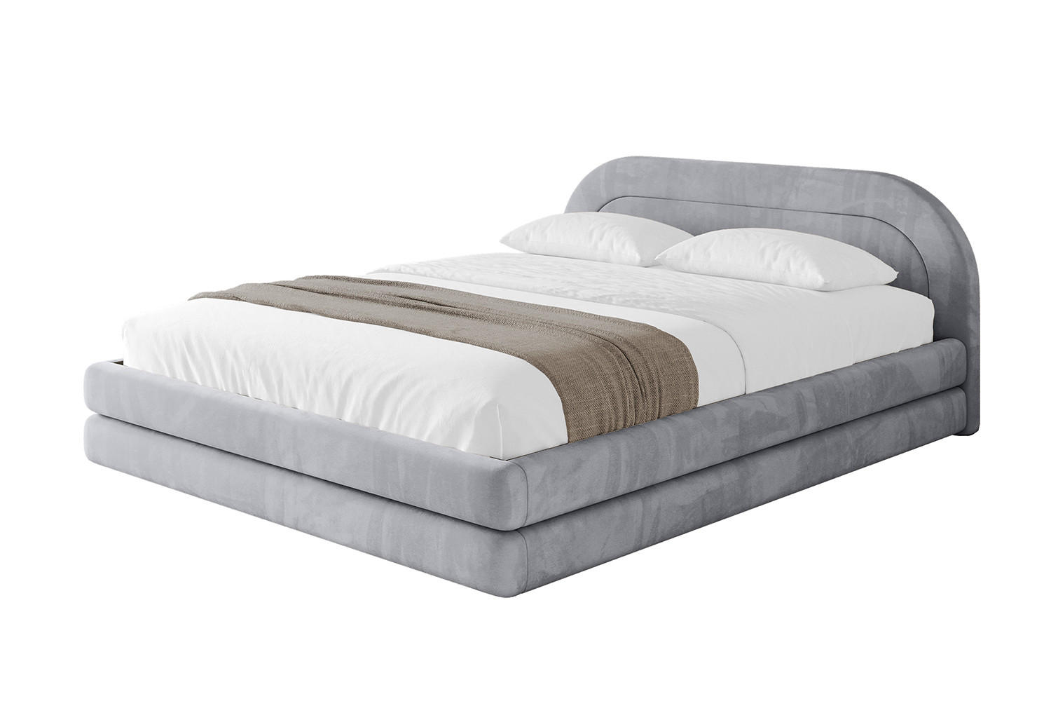 POLSTERBETT mit Bettkasten und Lattenrost, Bett mit Matratze H3/H4 - LERIS-v1 160x200 Hellgrau - Hellgrau, Holzwerkstoff/Textil (160/200cm) - ALTDECOR