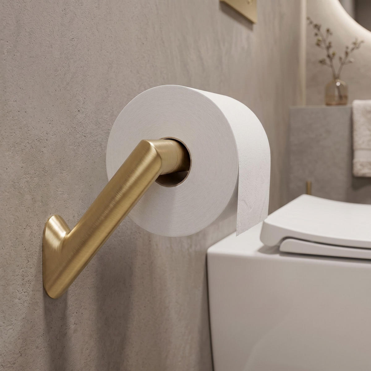 HALTER Für Toilettenpapier Rea Will Brush Gold - Goldfarben, Metall (14.5/8.5/8cm) - REA