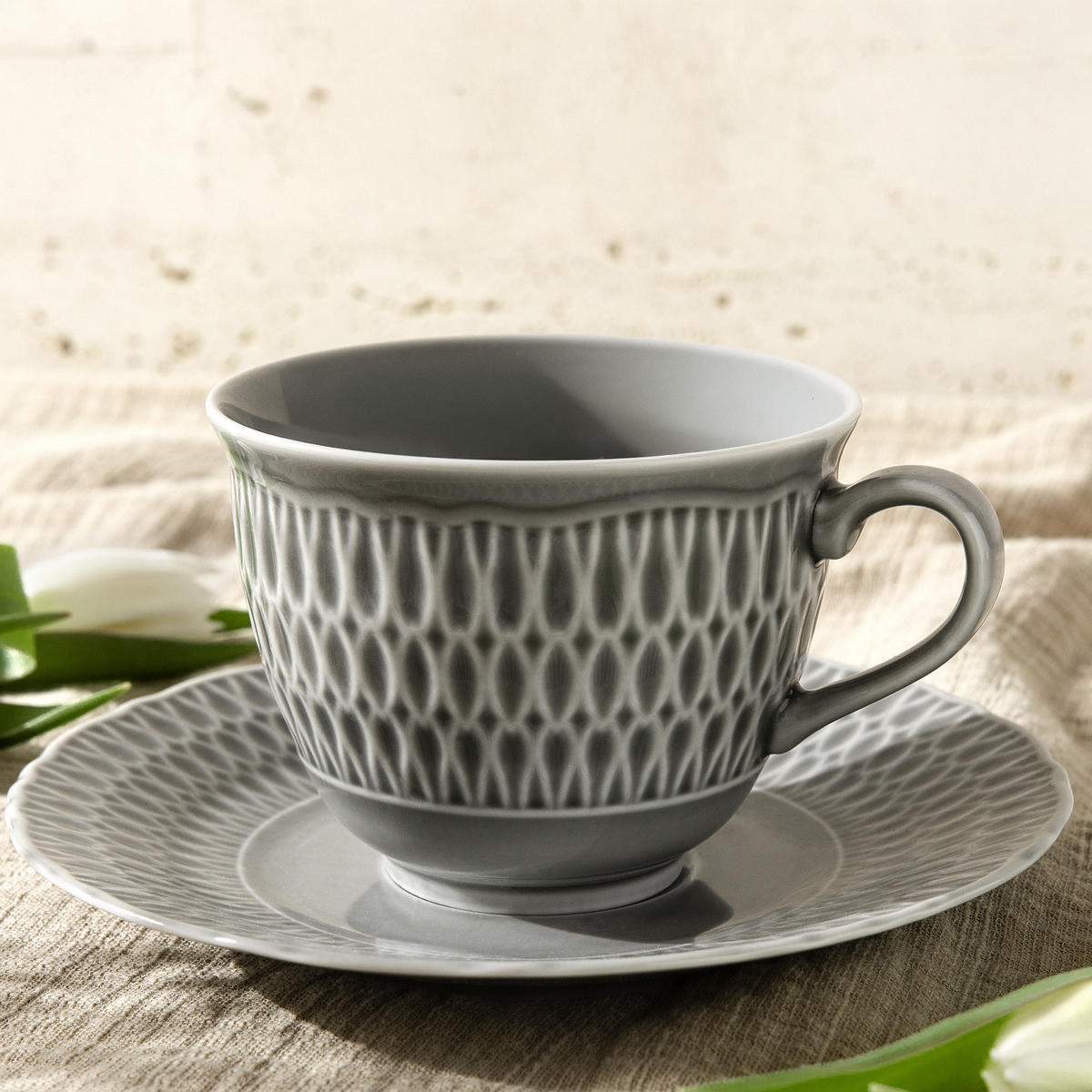 KAFFESERVICE CMIELOW SOFIA Kaffetassen-Set - Grau, Keramik (15.7/7.5/15.7cm) - KONSIMO®