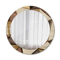 SPIEGEL Ø80 cm Rund mit Aufdruck - Hellbraun, Glas (80/80/0.4cm) - TULUP