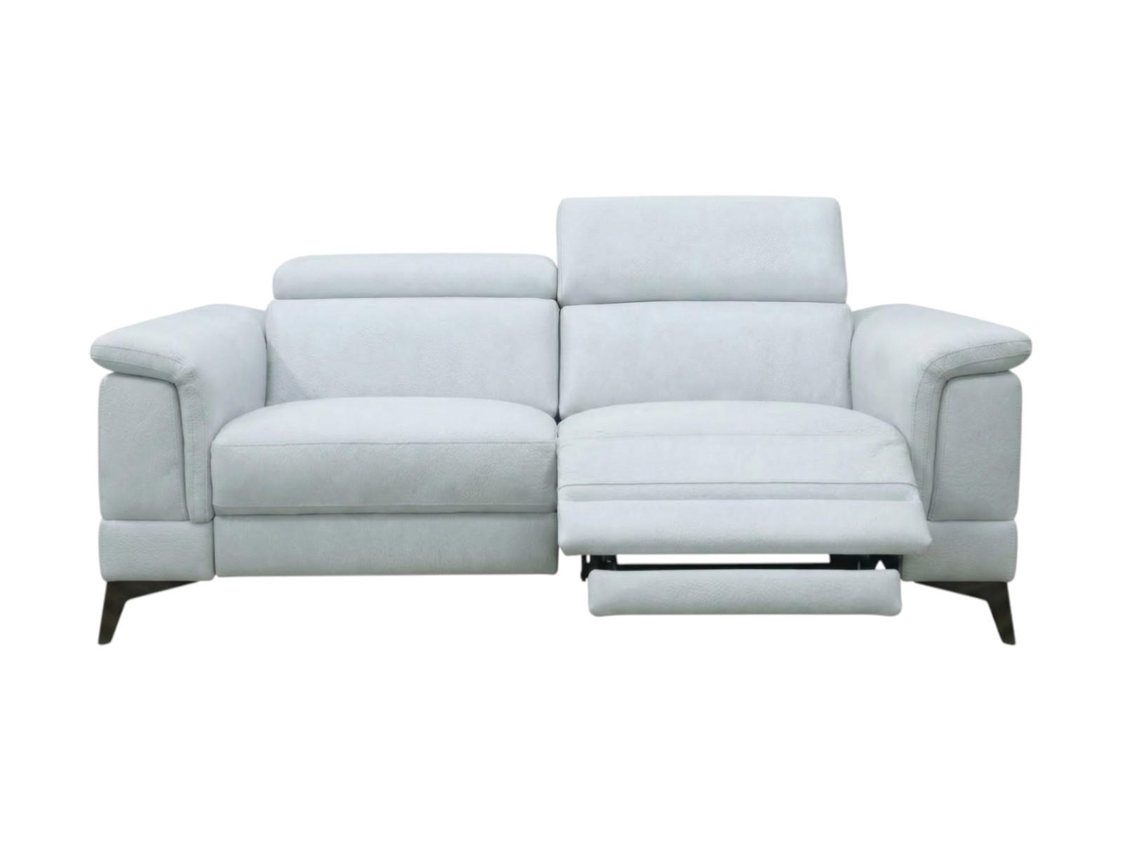 3-SITZER Sofa Planet Echtleder mit 1 x Relaxfunktion Weiß - Weiß, Leder/Metall (200/80/110cm)
