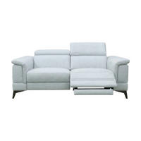 3-SITZER Sofa Planet Echtleder mit 1 x Relaxfunktion Weiß - Weiß, Leder/Metall (200/80/110cm)