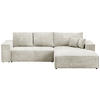 ECKSOFA Pablo mit Schlaffunktion Weiß Cord - Weiß, Textil (294/185cm) - Bromarkt