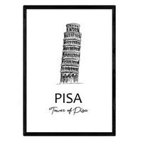 POSTER Städte Denkmäler Pisa Turm A3 Rahmenlos - Klar, Papier (29.7/5/42cm) - Nacnic