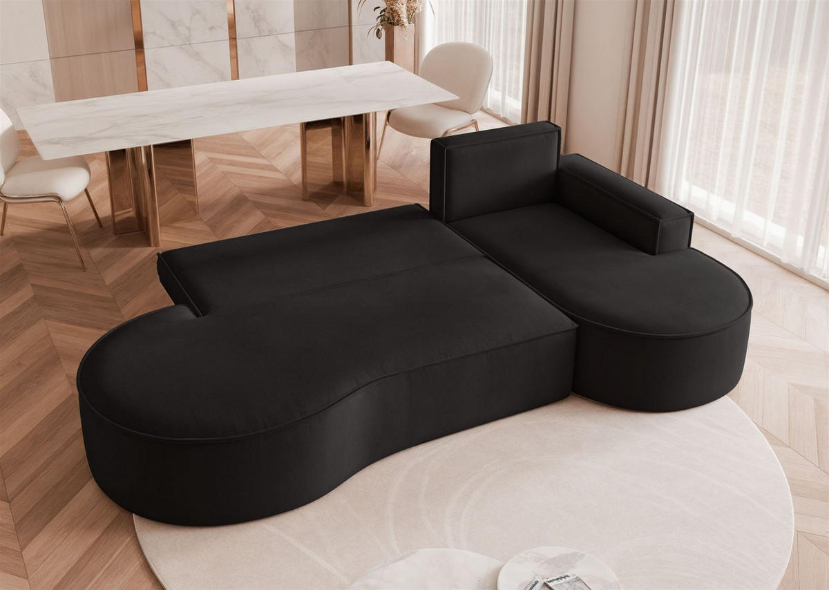 ECKSOFA Arlet Mit Schlaffunktion - Schwarz, Holzwerkstoff/Textil (156/277cm) - Fun Möbel