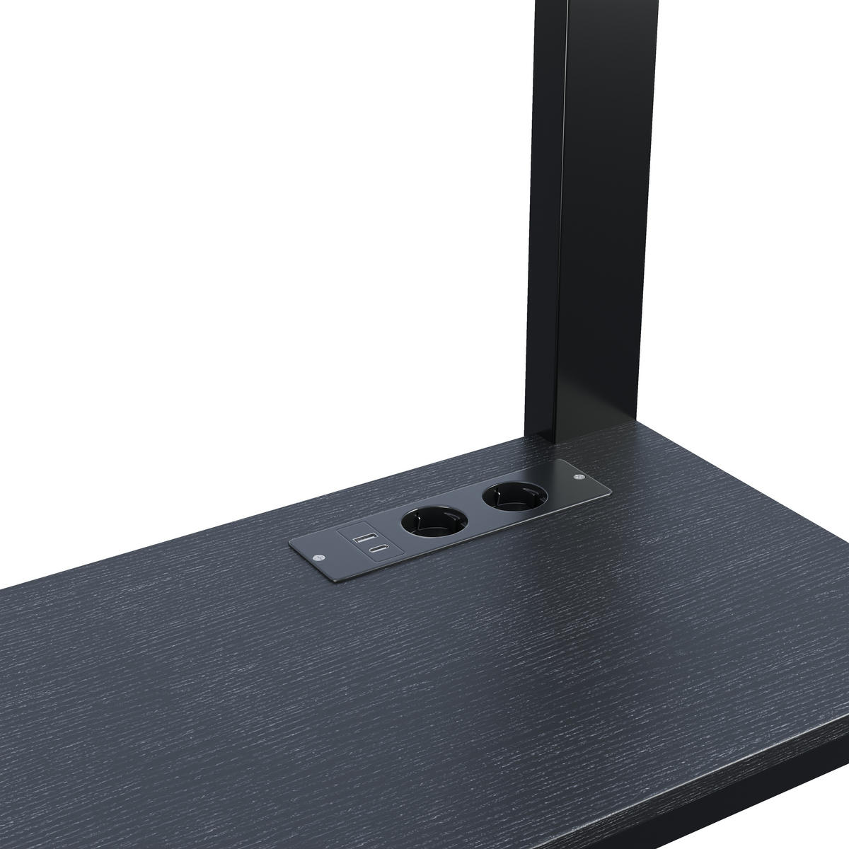 HOCHBETT 90/200 cm mit Schreibtisch und LED, DE-41973, in Schwarz - Schwarz, Metall (90/200cm) - ComfortXL
