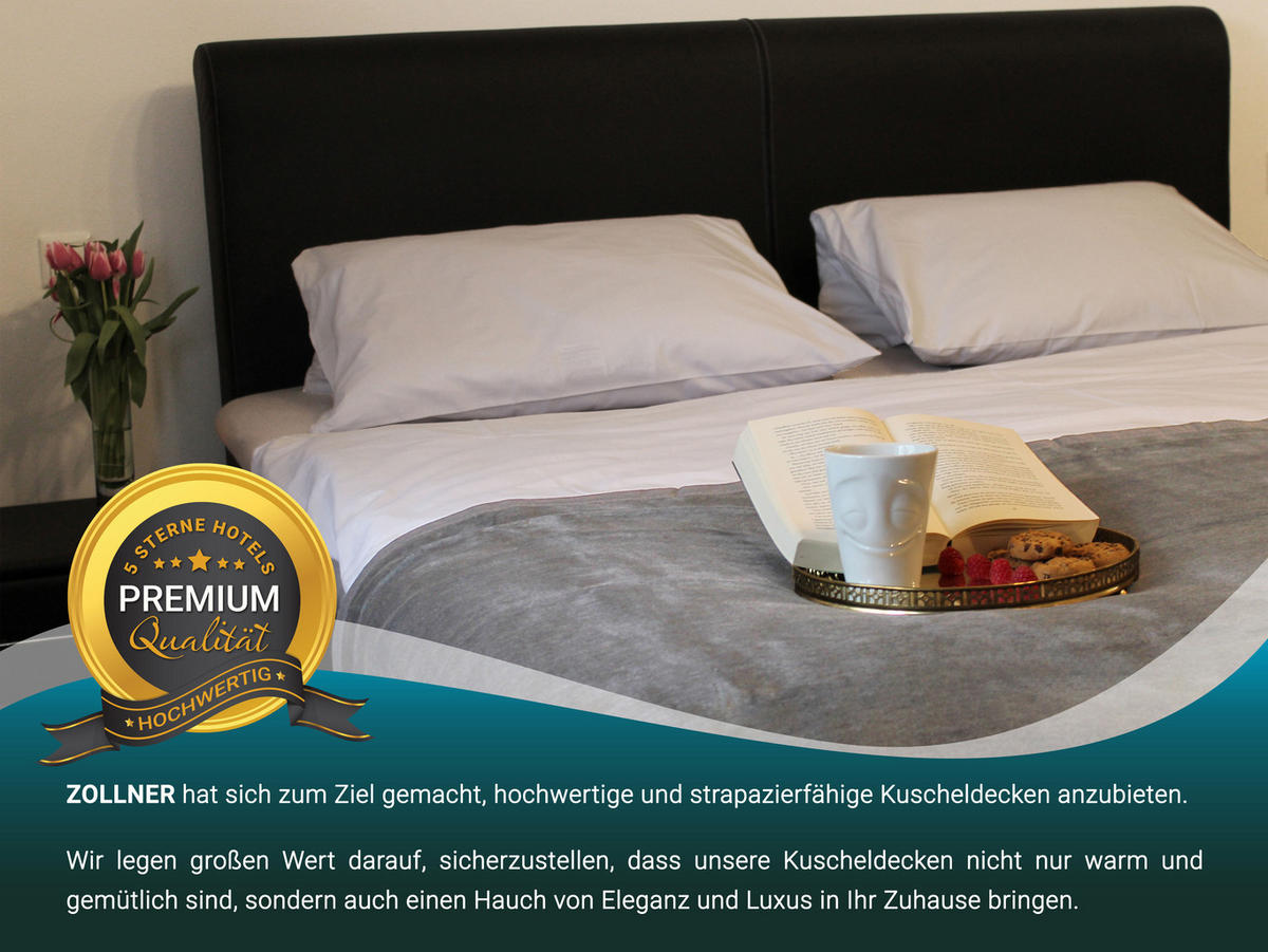 KUSCHELDECKE, 150x200 cm, 60% Baumwolle, 40% Polyacryl, Grau - Grau, Naturmaterialien (150/200cm) - Zollner