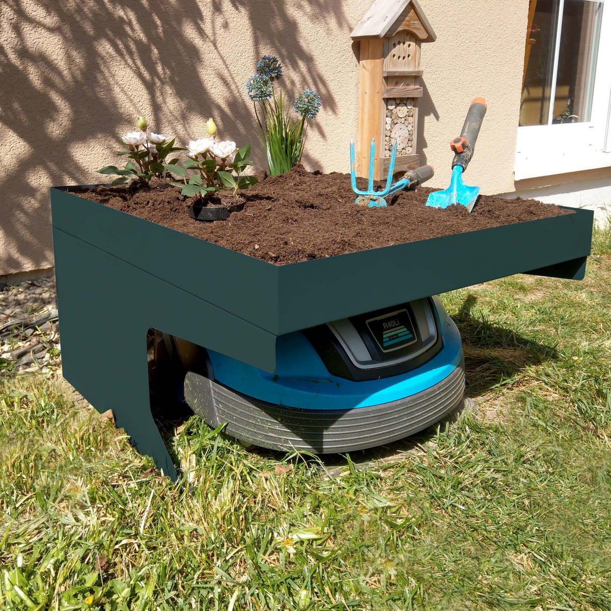 MÄHROBOTER-GARAGE Grün - Grün, Metall (60/37/70cm) - MCW