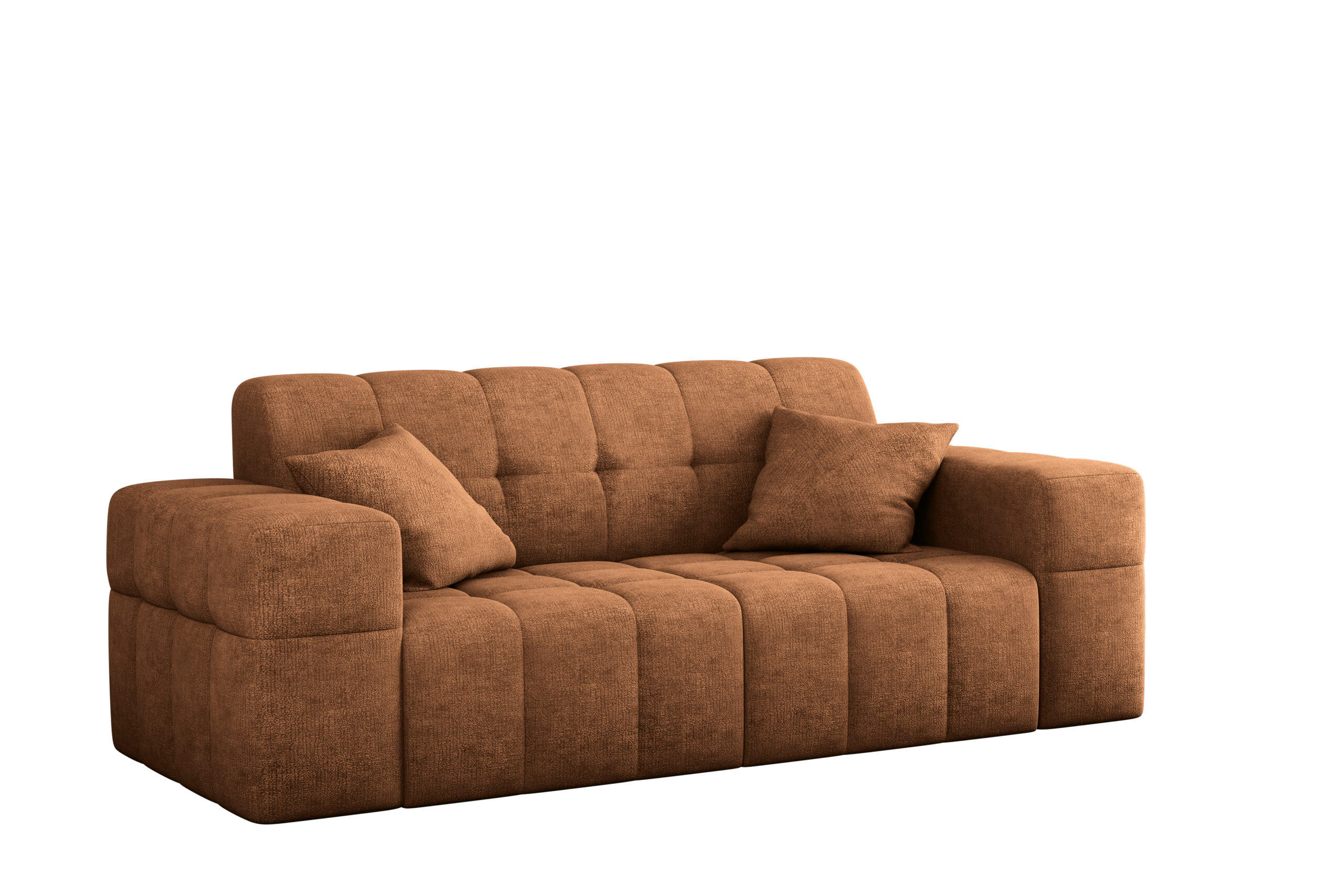 SOFA 2 Sitzer NIMES Stoff Perfect Harmony Orange - Orange, Holz/Kunststoff (183/82/92cm) - Kaiser Möbel