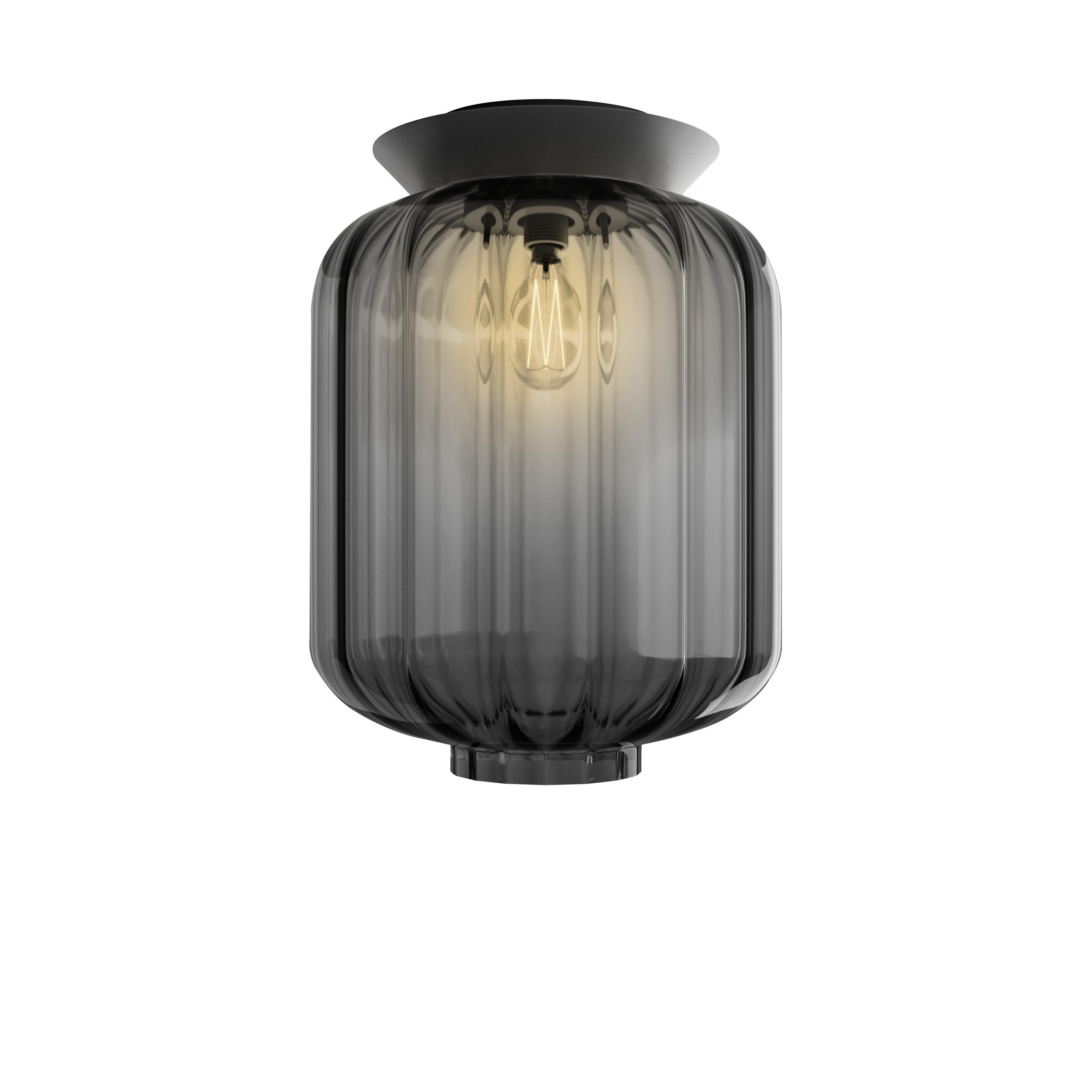 DECKENLEUCHTE Velo Rauch Ø 25cm - Grau, Glas (25/25/30cm) - s.luce