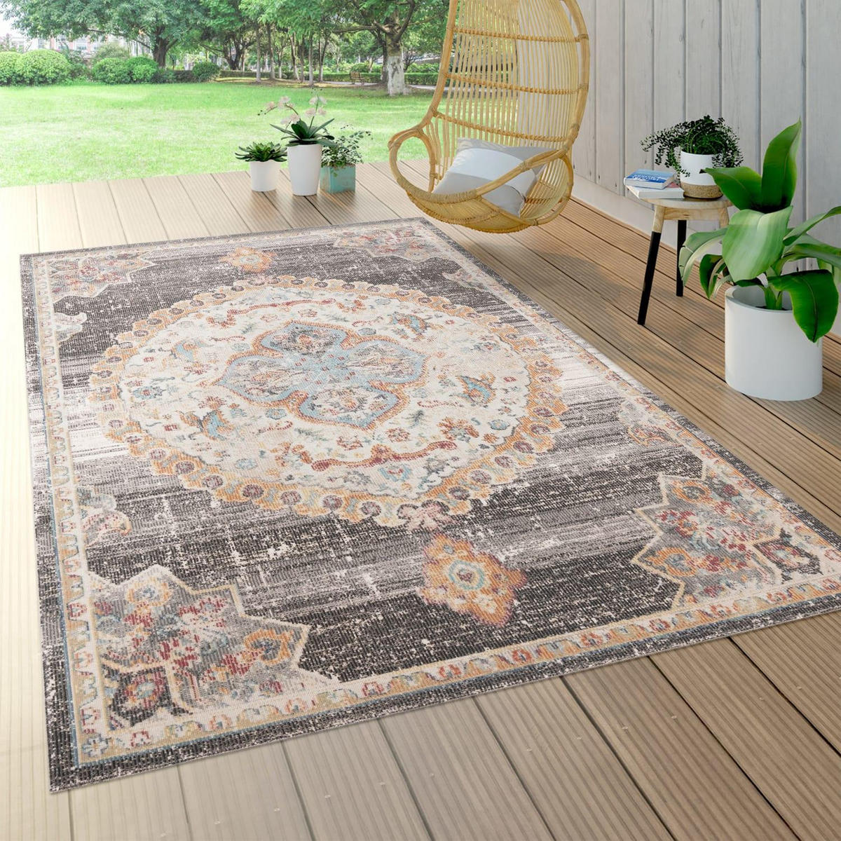 OUTDOOR-TEPPICH TORRES 279 GRAU 80X150 - Grau, Kunststoff (80/150cm) - Paco Home