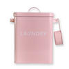 WASCHMITTEL AUFBEWAHRUNGSBOX mit Deckel und Dosierlöffel - Pink, Metall (18/25/28cm) - Intirilife