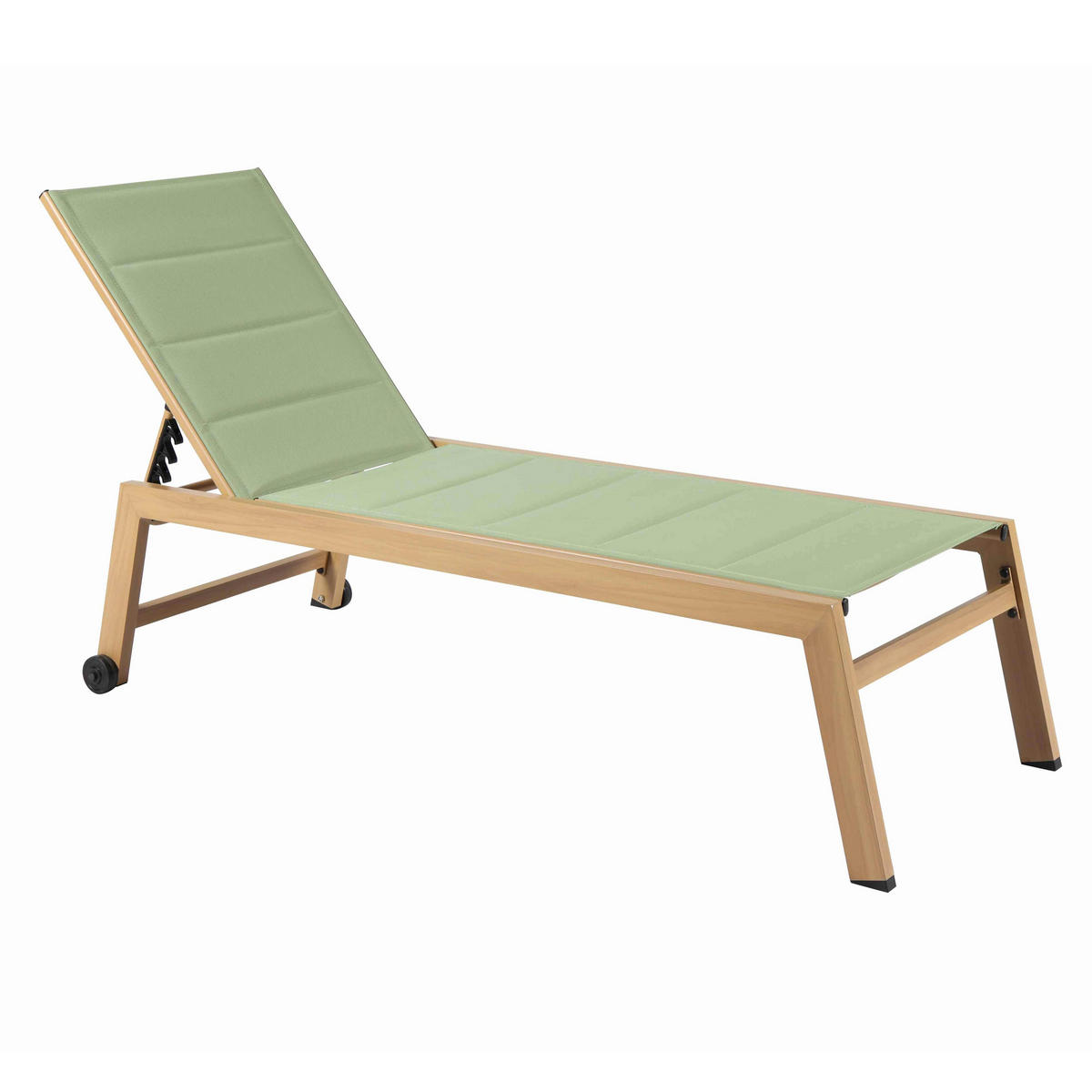 SONNENLIEGE 2-tlg., Salbeigrünen - Grün, Metall (169/102/65cm) - Oviala