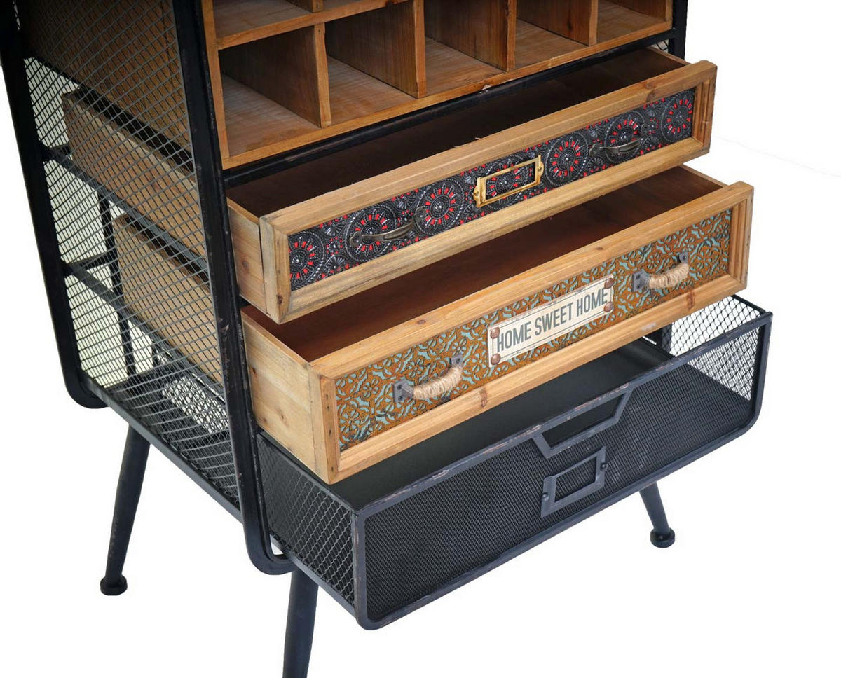 WEINREGAL Schwarz, Braun - Schwarz/Braun, Holz (57/157/38cm) - MCW
