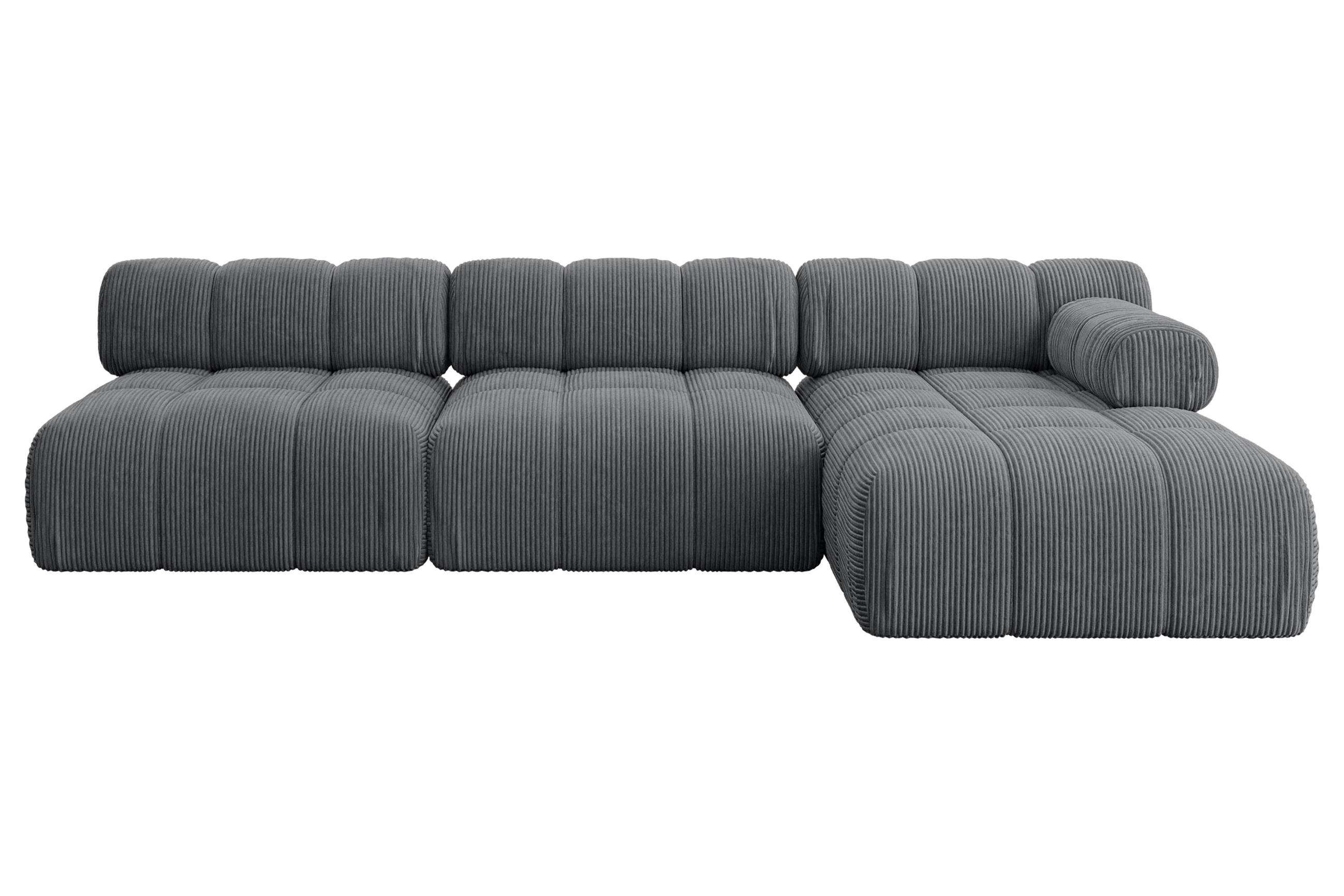 ECKSOFA modulares Sofa Razon-L2 - 285x160x70 cm Dunkelgrau Cord - Dunkelgrau, Holzwerkstoff/Textil (285/160cm) - ALTDECOR