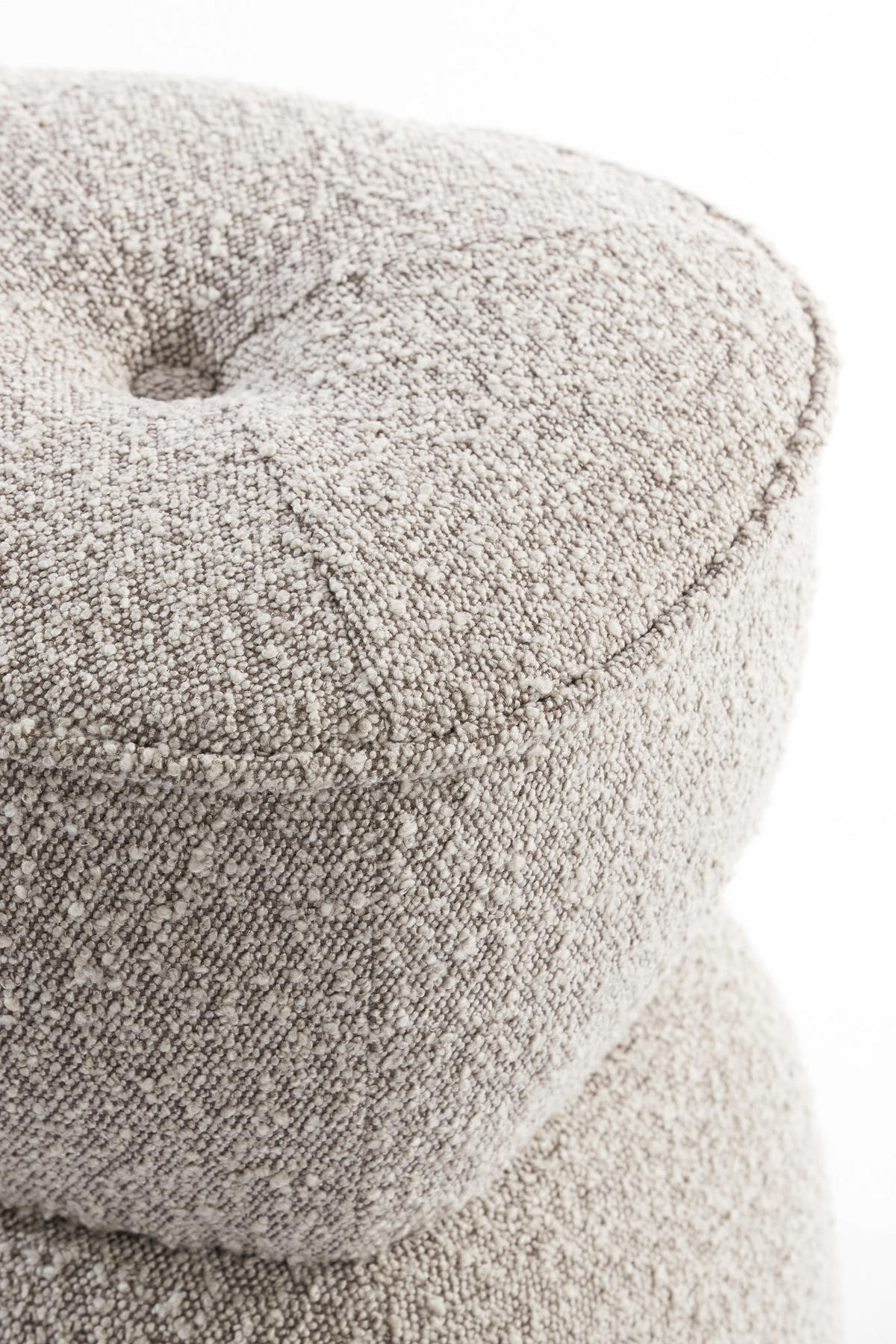 POUF Leyla Braun Ø40/46 cm - Beige, Holz (40/46/40cm) - Light & Living