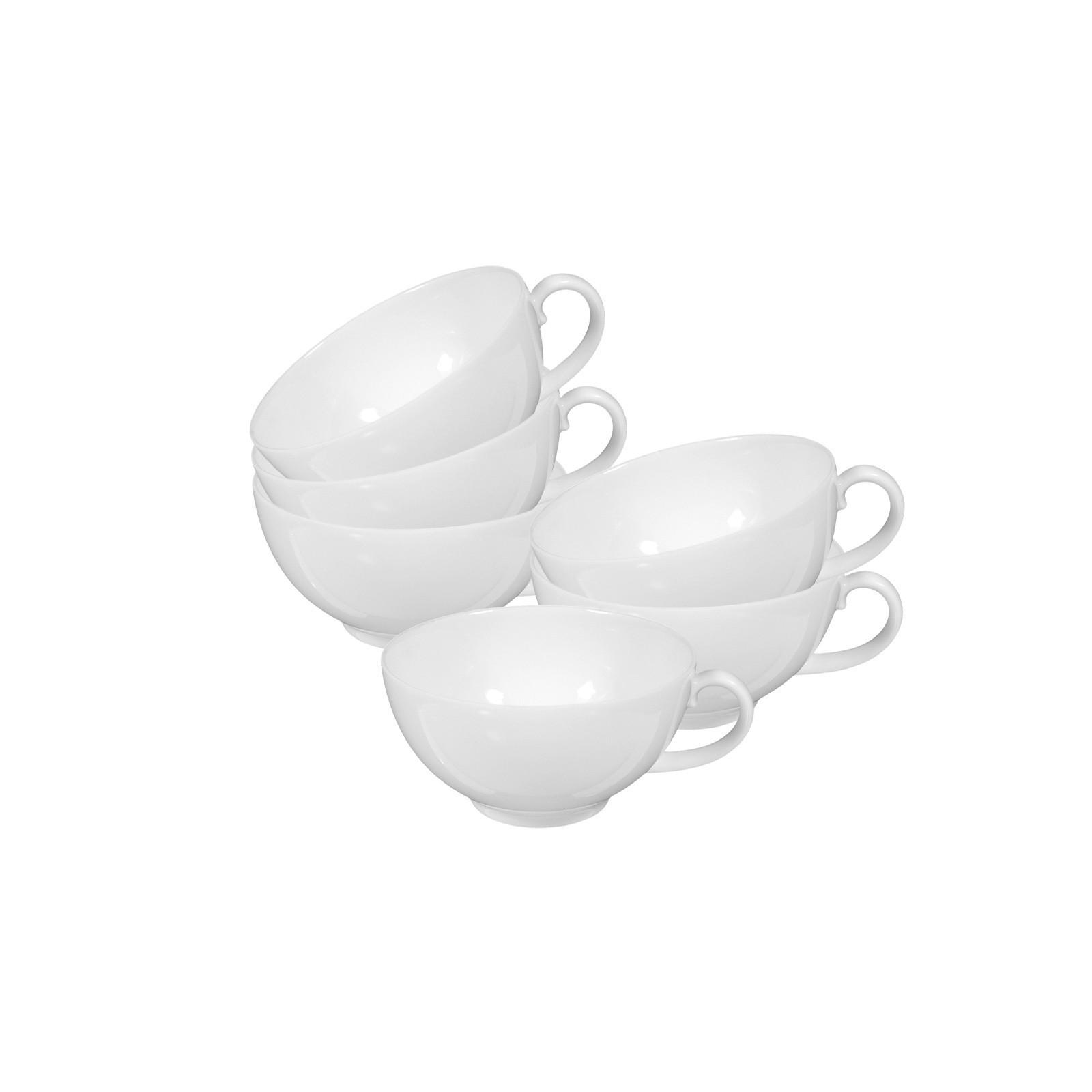 TEETASSEN Rondo/Liane weiß 0,20 l 6er Set - Weiß, Keramik (0.2L) - Seltmann Weiden