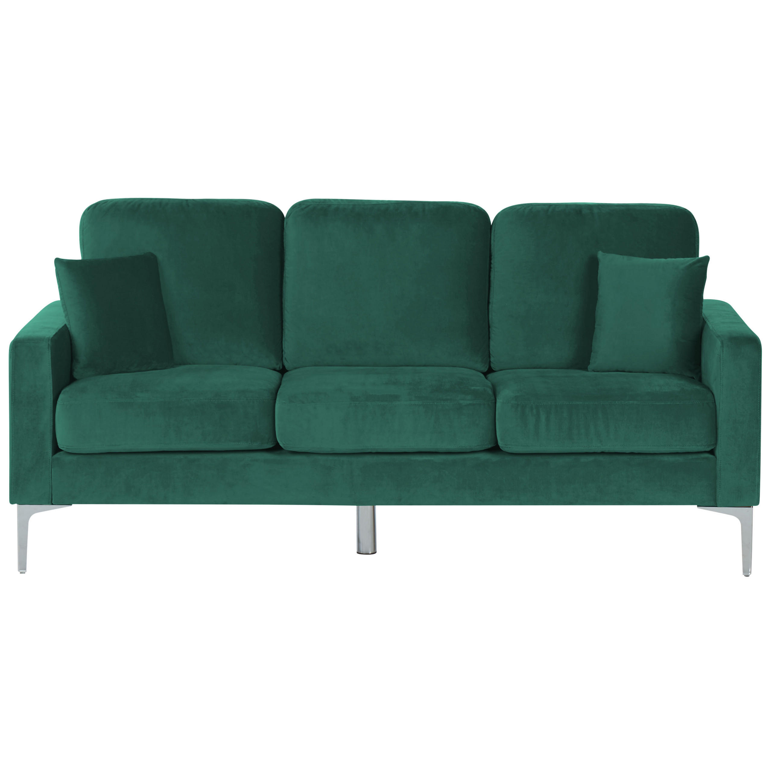 3-SITZER-SOFA Samtstoff Smaragdgrün Gavle - Hellgrün, Textil (183/83/78cm) - Beliani
