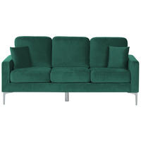 3-SITZER-SOFA Samtstoff Smaragdgrün Gavle - Hellgrün, Textil (183/83/78cm) - Beliani