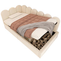 POLSTERBETT aus Samt 90x200 cm in Beige mit hydraulischem Stauraum - Beige, Textil (90/200cm) - Modfu