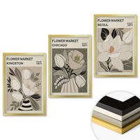 WANDBILDER 3er Set - 40x60 cm Goldrahmen - Blumen Kingston Seoul Chicago Retro - Goldfarben, Kunststoff (40/60cm) - ArtPrintCave
