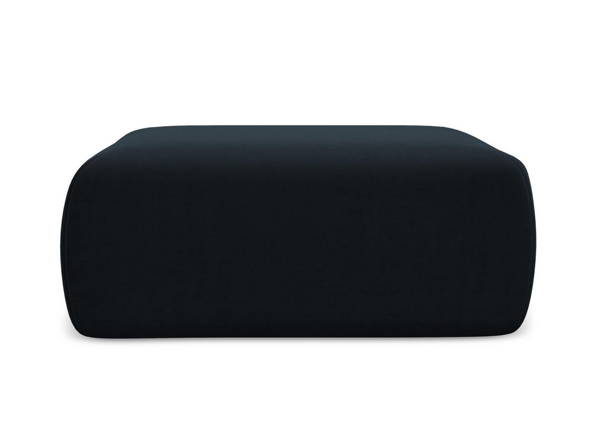 POUF Samt Stoff Blau - Blau/Schwarz, Kunststoff/Textil (102/40/62cm) - Makamii