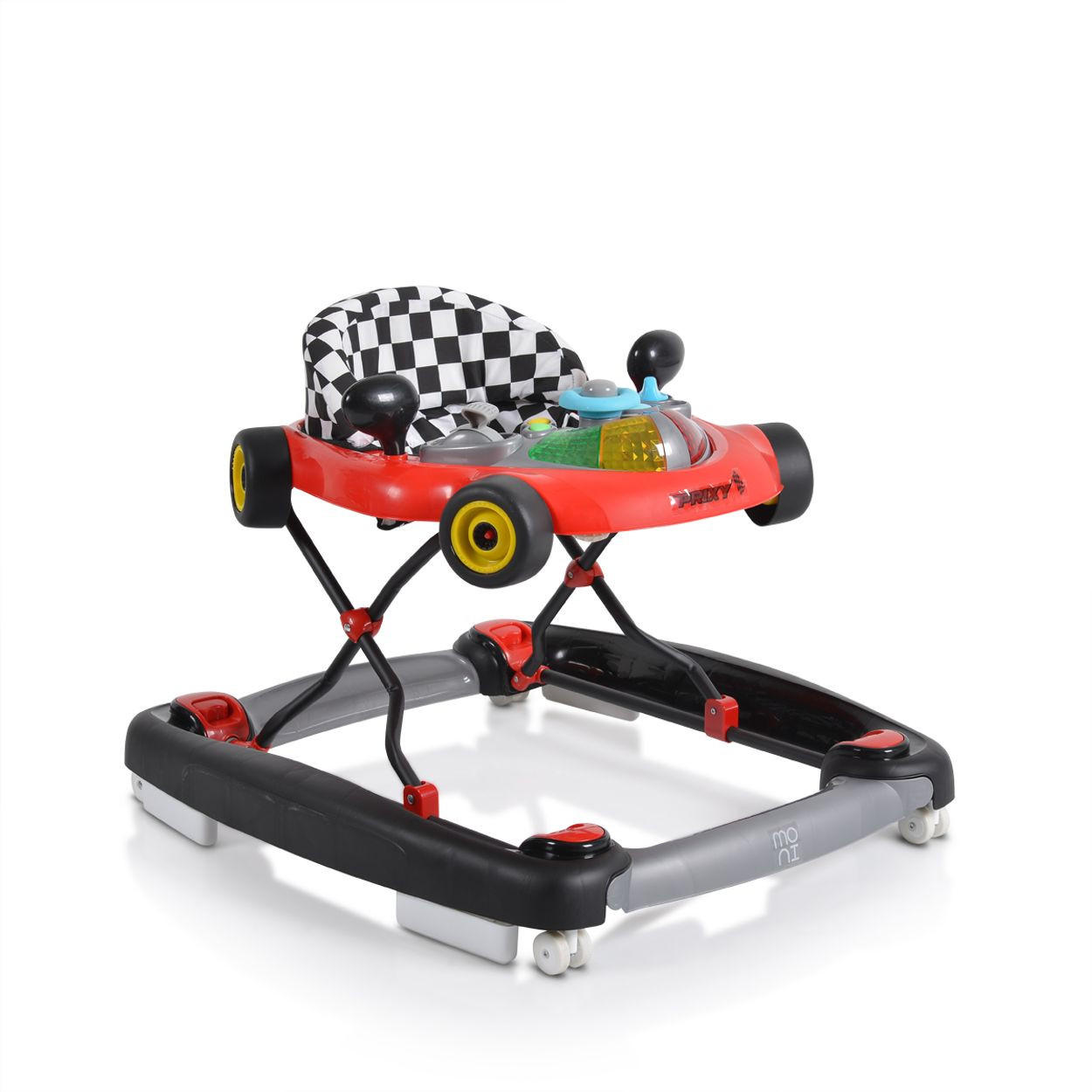 LAUFHILFE Prixy 2 in 1 rot Schaukelfunktion, Spielcenter, Lichteffekte - Rot, Kunststoff (47/58/68cm) - Moni