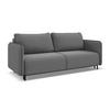 3-SITZER SOFA mit Schlaffunktion Samt Stoff Grau - Schwarz/Grau, Holz/Textil (226/90/92cm) - Makamii