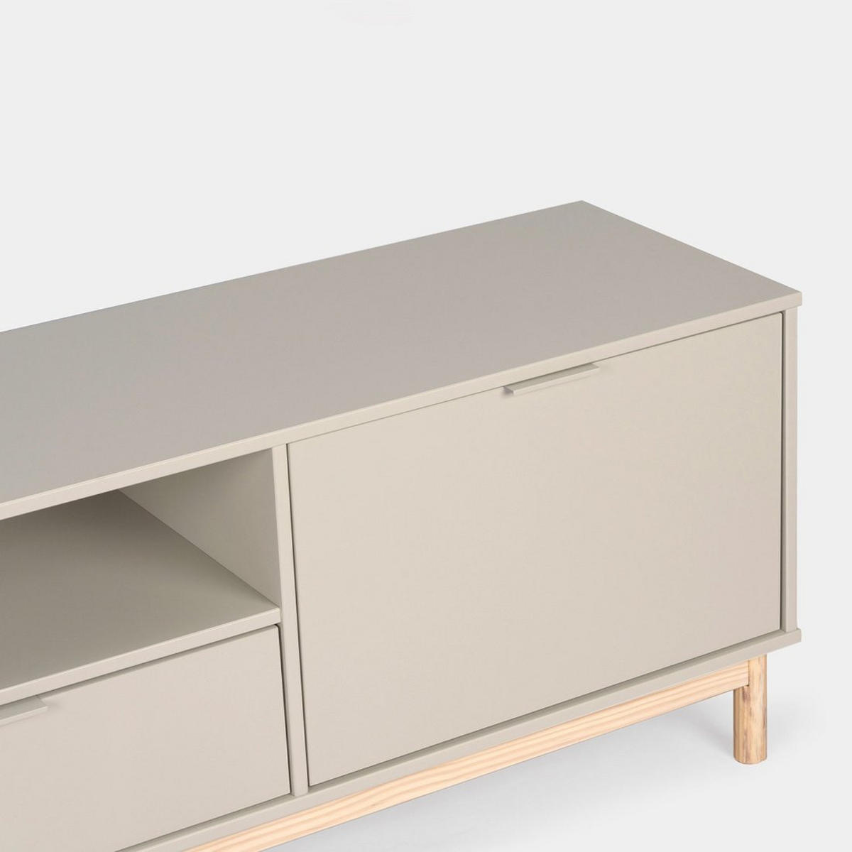 TV-ELEMENT Elian Grau 140 cm x 53 cm - Grau, Holzwerkstoff (140/53/38cm)