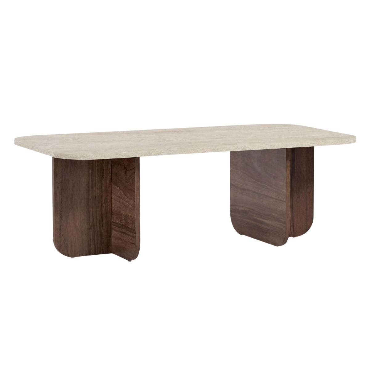 COUCHTISCH RECHTECKIG abgerundete kanten 41,4/120/60 cm - Braun, Holzwerkstoff (120/60/41.4cm) - Calicosy