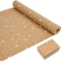 GESCHENKPAPIERROLLE Kraftpapier Sterne 43 cm x 20 m - Braun, Papier (43/1.5/43cm)