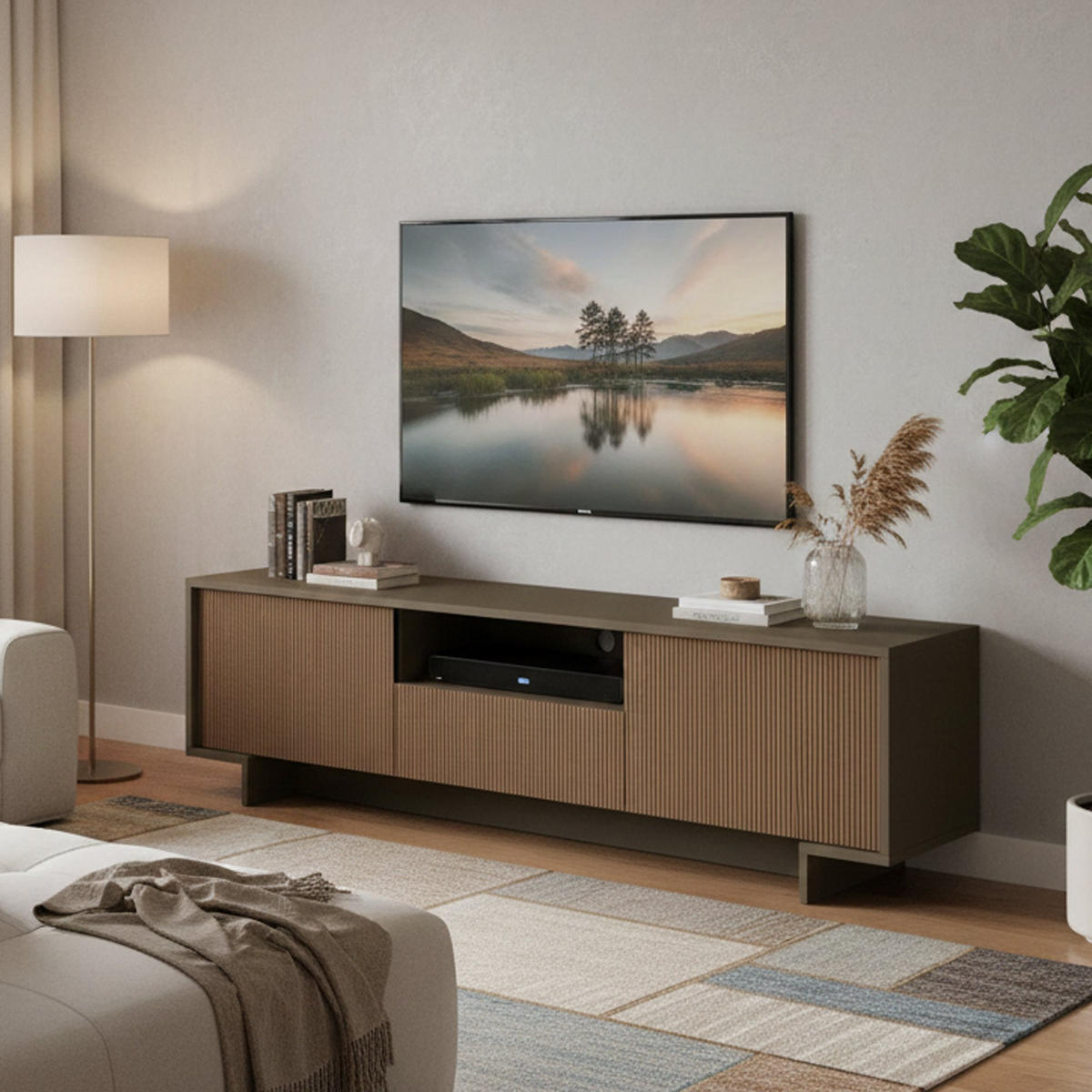 FERNSEHSCHRANK Braun, Nussbaum 42/170/48 cm - Braun, Holzwerkstoff (170/48/42cm) - DMORA