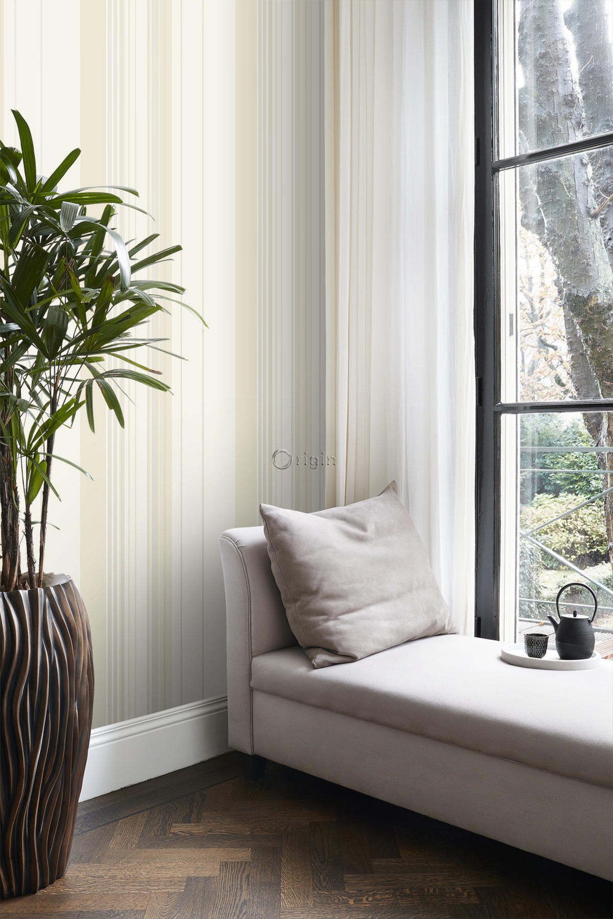 TAPETE Streifen 53 cm x 10.05 m - Weiß, Papier (53/1000cm) - Origin Wallcoverings
