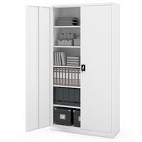 AKTENSCHRANK abschließbar JAN Flügeltüren 220x115x40cm Weiß - Weiß, Metall (115/220/40cm) - Jan Nowak