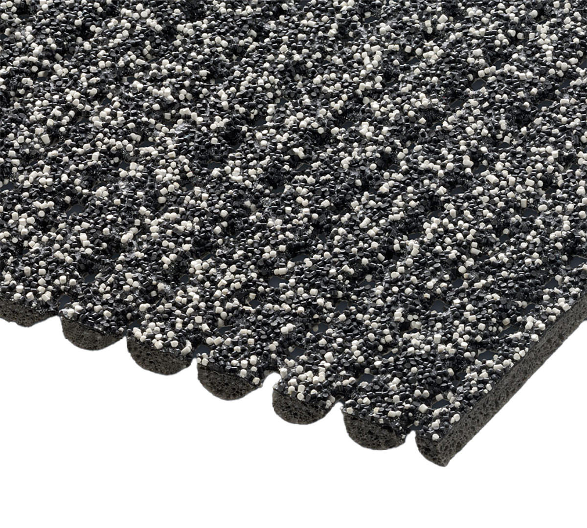 SICHERHEITSMATTE Rutschfest R13 SalzPfeffer 120x300cm - Schwarz/Weiß, Kunststoff (120/300cm) - AKO
