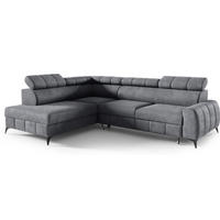 ECKSOFA Grau DON Ausziehbar Links Mit Schlaffunktion - Grau, Textil (279/203cm) - Sepro Meble
