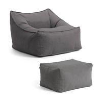 SITZSACK mit Hocker Der Lümmel - Anthrazit, Textil (73/60/138cm) - Mokebo