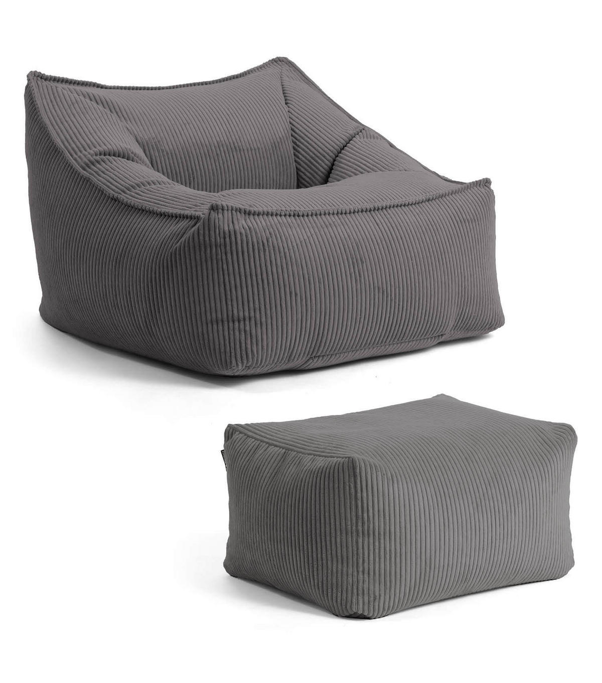 SITZSACK mit Hocker Der Lümmel - Anthrazit, Textil (73/60/138cm) - Mokebo