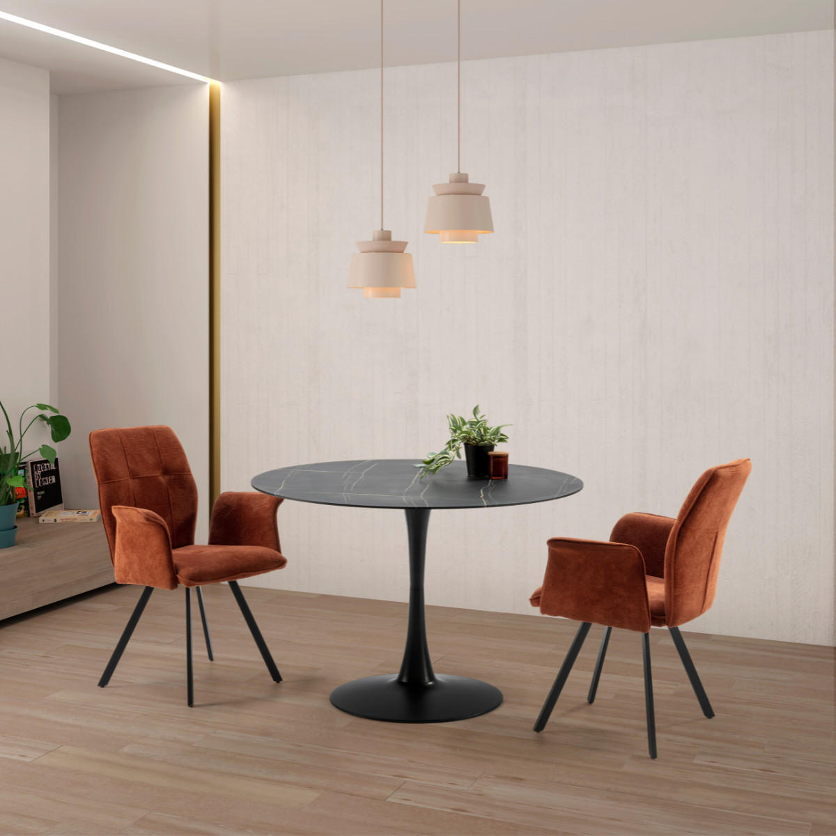 ESSTISCH Ada Schwarz 110/110/75 cm - Schwarz, Glas (110/110/75cm) - Calicosy