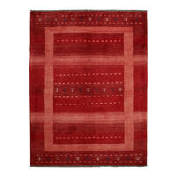 GABBEH-TEPPICH handgeknüpft Sonnat Rot 204/152 cm Schurwolle - Rot, Textil (152/204cm) - Looma