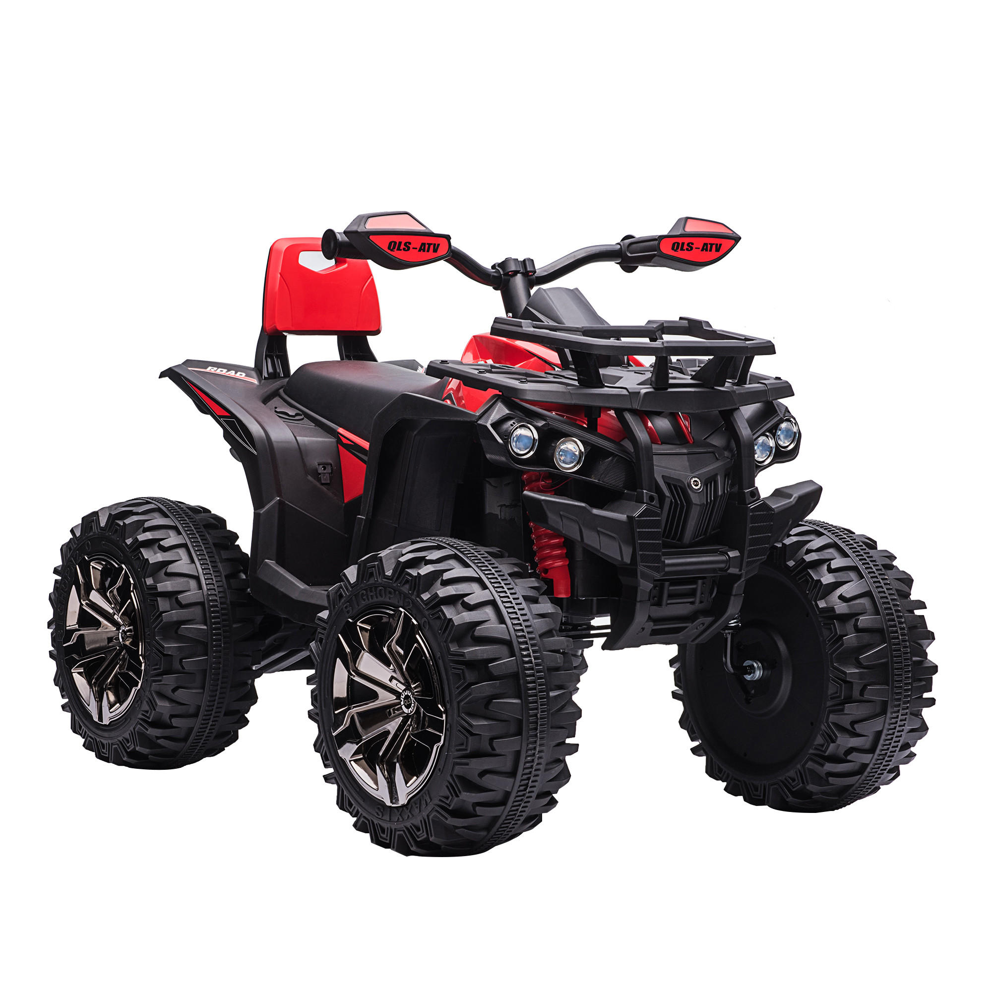 MINI ELEKTRO-QUAD KINDER, Rot/Gelb, Eisen+ Kunststoff - Rot, Metall (100/65/73cm) - HOMCOM