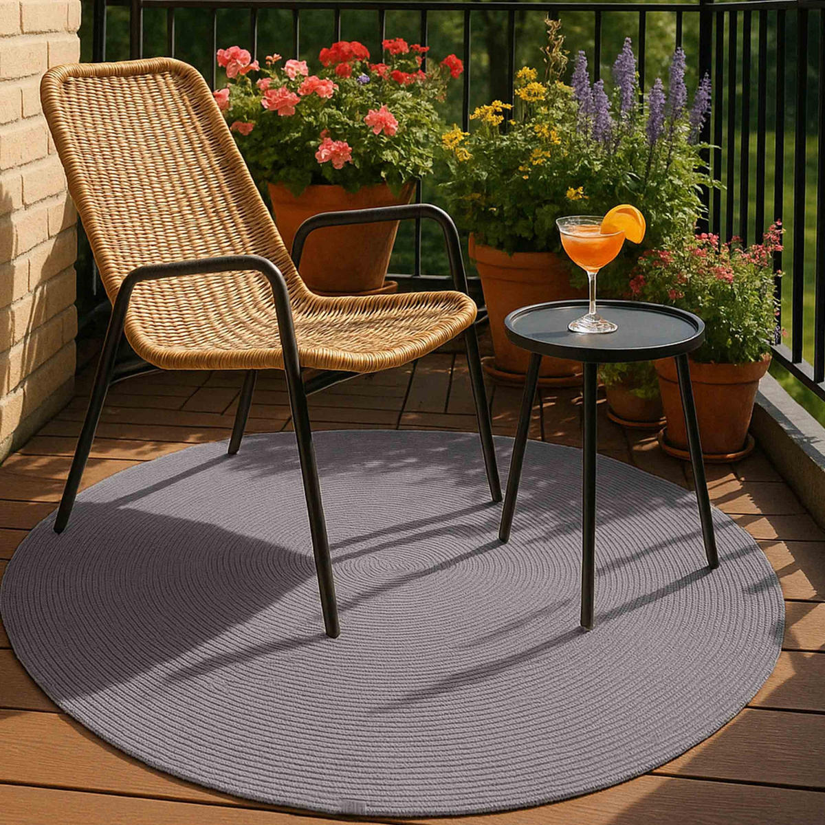 KURZFLORTEPPICH PARIS - Grau, Naturmaterialien/Kunststoff (120/120cm) - Astra