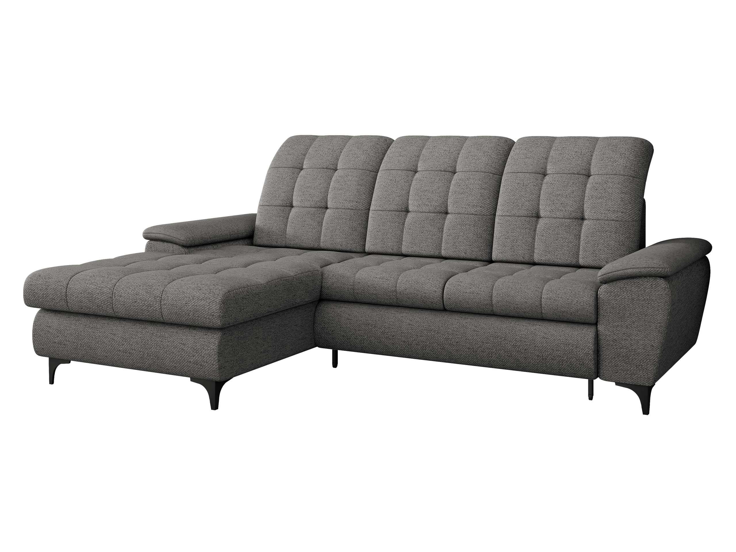ECKSOFA Crystal, Seite: Links - Dunkelgrau/Schwarz, Holz/Textil (260/182cm) - MIRJAN24