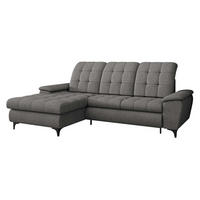 ECKSOFA Crystal, Seite: Links - Dunkelgrau/Schwarz, Holz/Textil (260/182cm) - MIRJAN24